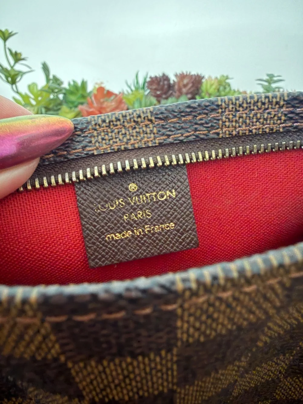 Louis Vuitton Damier Ebene Trousse Make Up Bag Pochette w/ COA + Dust Bag